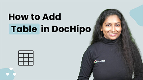 How to Add Table in DocHipo